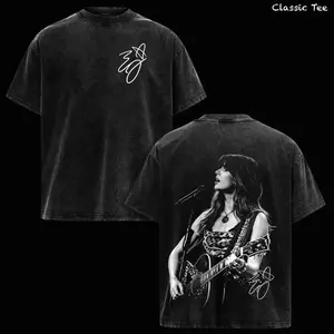 Ella Langley Shirt – Vintage Acid Washed Oversized Graphic T Shirt, Country Singer Live Performance Guitar Tee Western Music Aesthetic Streetwear, Heavyweight Soft Cotton Unisex Top, Men Women Wear Casual Tee, Gift for Country Music Fans