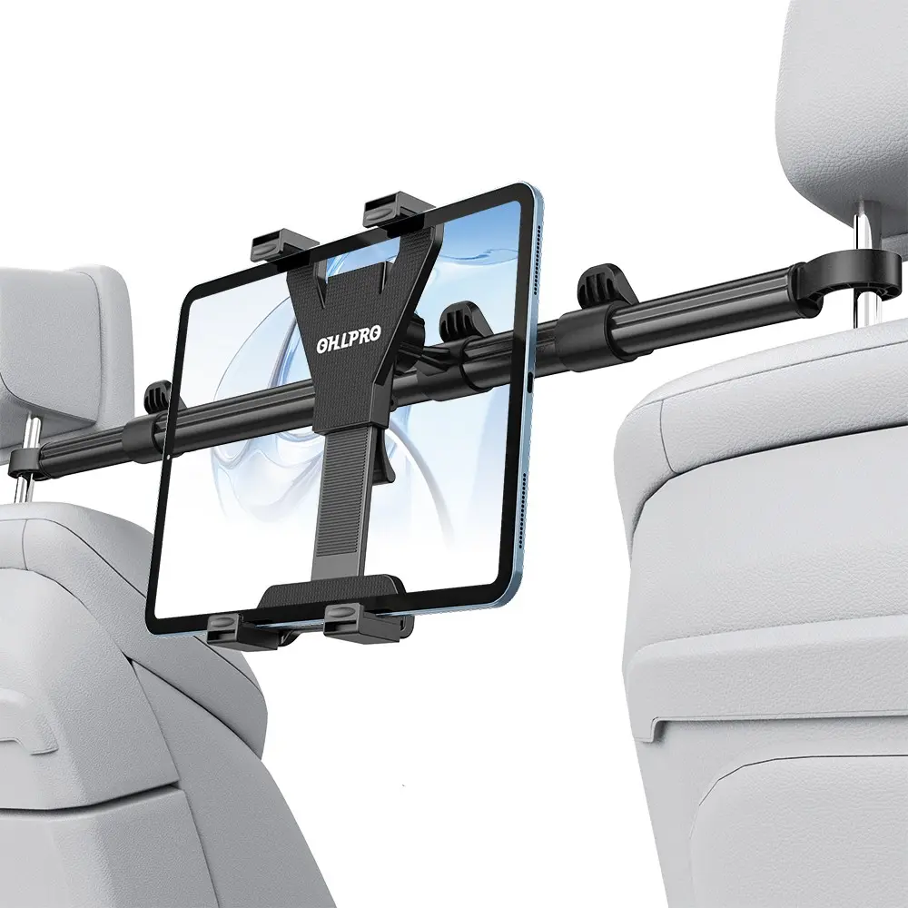 OHLPRO Car Gadgets Tablet Holder for iPad Headrest Mount, Universal 360°Rotatable Aluminum Extendable Back Seat Stand Compatible with iPad Pro Air Mini | Galaxy Tab | Kindle Fire HD or Other 6-11" Devices, Road Trip for Kids