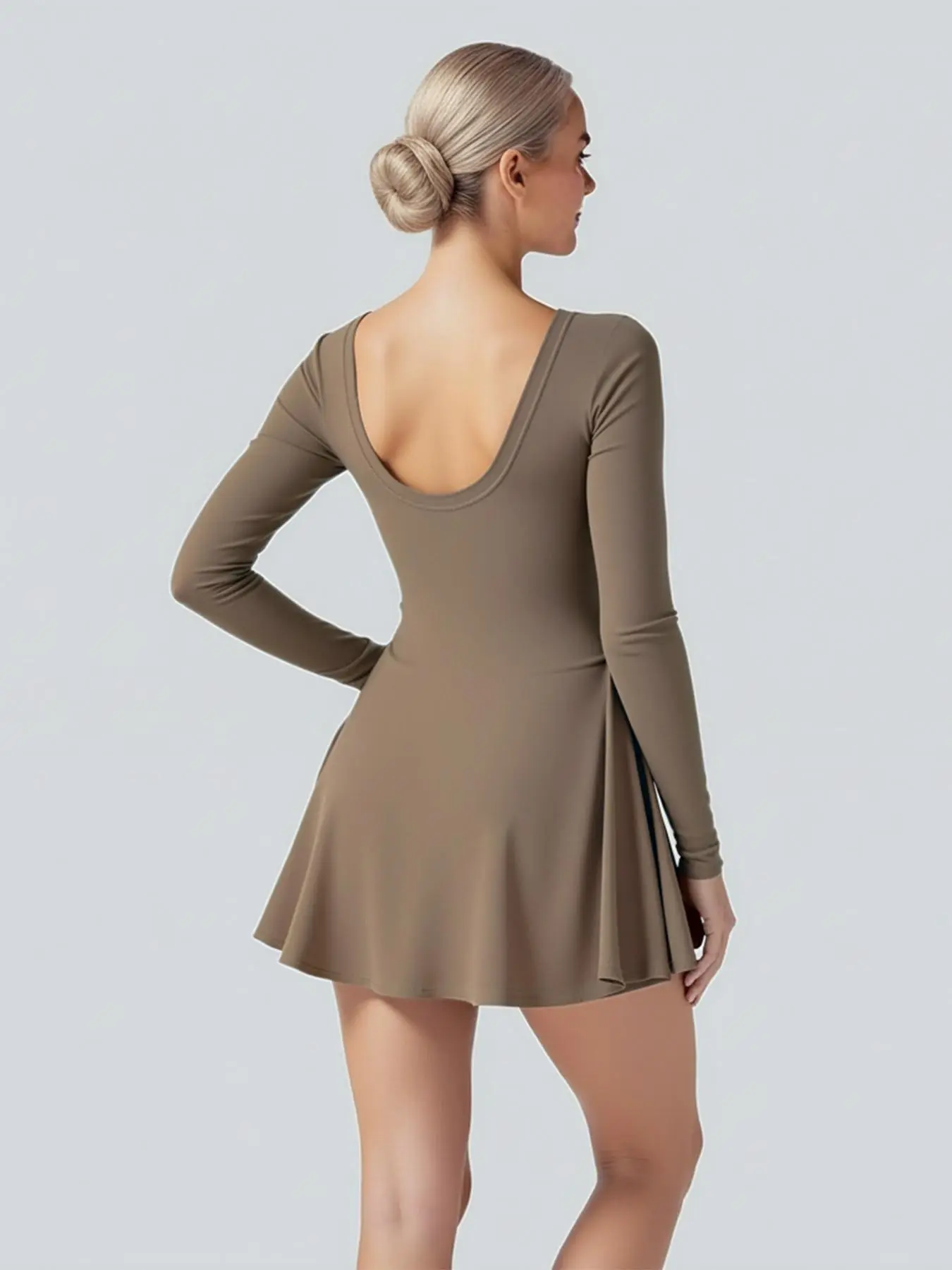 Vitalinovo Female Long-Sleeve Activewear Dress - High-Neck Solid Workout Athletic Dress with Wrap Skirt, Built-In Shorts, 92% Nylon 8% Elastane, Machine Washable for Tennis, Golf - TikTok Shop Vitalinovo Female Long-Sleeve Activewear Dress - High-Neck Solid Workout Athletic Dress with Wrap Skirt, Built-In Shorts, 92% Nylon 8% Elastane, Machine Washable for Tennis, Golf - TikTok Shop