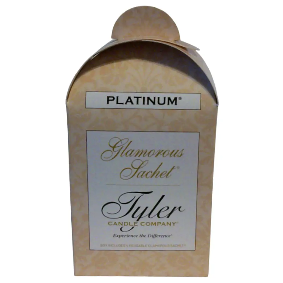 Tyler Candle Company Platinum Everly Glamorous Scented Sachet Set (Set of 4) - Floral Lavender, Tonka, Sandalwood Aroma Fabric Bag, Reusable Home Supplies for Clothes Freshness, Laundry Freshener & Accessories