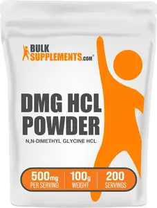 BulkSupplements N,N-Dimethyl Glycine HCl (DMG HCl) Powder - Edible - Amino Acid - Protein - Workout - 100g-1kg - 500mg per Serving