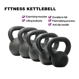 A4A 5LB Powder Coated Cast Iron Kettlebell for Men and Women's Gym, Same Family Kettlebell