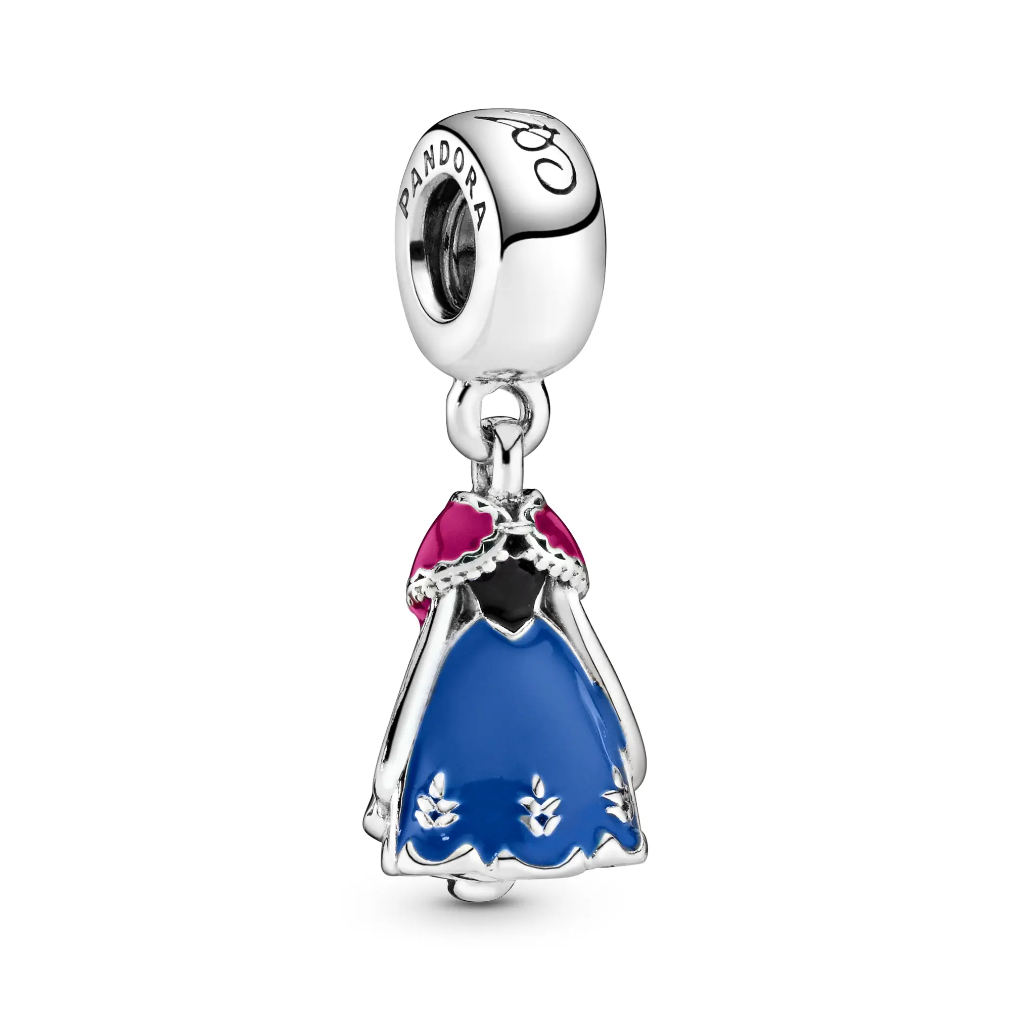 PANDORA Disney Anna's Dress Dangle Charm - Mixed Enamel, Multicolor, Friendship Gifts, Model 791591ENMX
