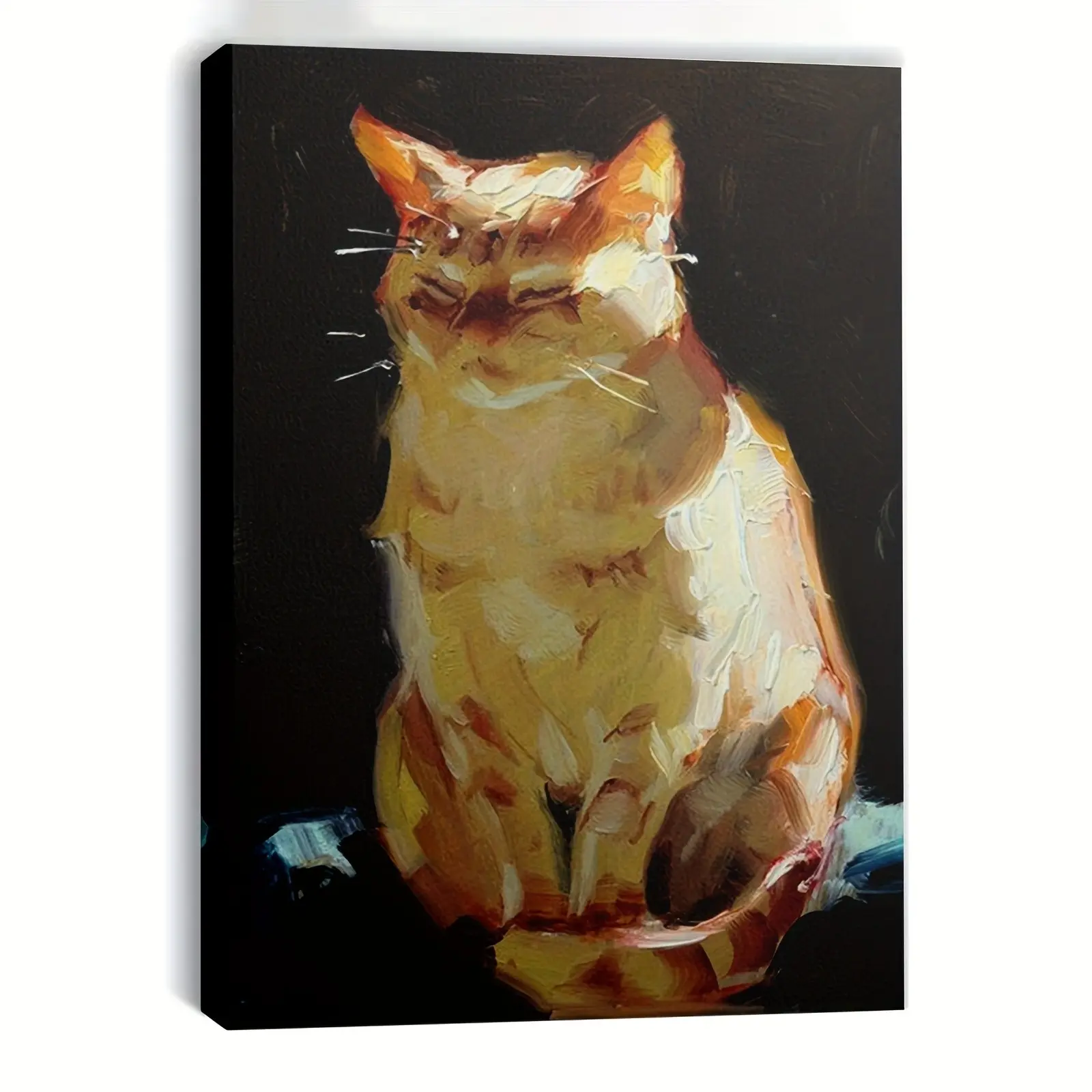 Cute Kitten Portrait Wall Art, Unframed, Perfect for Bedroom Living Room Hallway Decor, Adorable Cat Painting