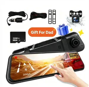 【FathersDayGift】1080P HD dash cam, 10 inch touch screen front and rear camera, front and rear dual dash cam,for Valentine’s Day Gift,summervibes