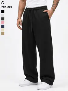 A1 Men's Baggy Sweatpants Wide Leg Loose Fit Joggers Casual Drawstring Track Pants with Pockets Y2K Streetwear Lounge Athletic Workout Trousers Casual Sports Trousers for Men Athleisure Style Bottoms