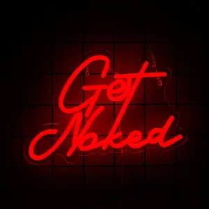 Get Naked Neon Sign for Wall Decor Led Lights Signs Pink Led Signs for Bedroom decor Letters Neon Light Room Decor for Bar Party Pub Salon Decoration Girls Gift Home Decor Light