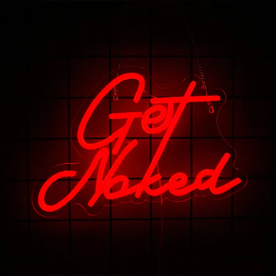 Get Naked Neon Sign for Wall Decor Led Lights Signs Pink Led Signs for Bedroom decor Letters Neon Light Room Decor for Bar Party Pub Salon Decoration Girls Gift Home Decor Light Decorative Lights