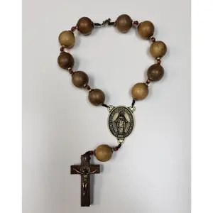Decade Rosary with Large Wood Beads.