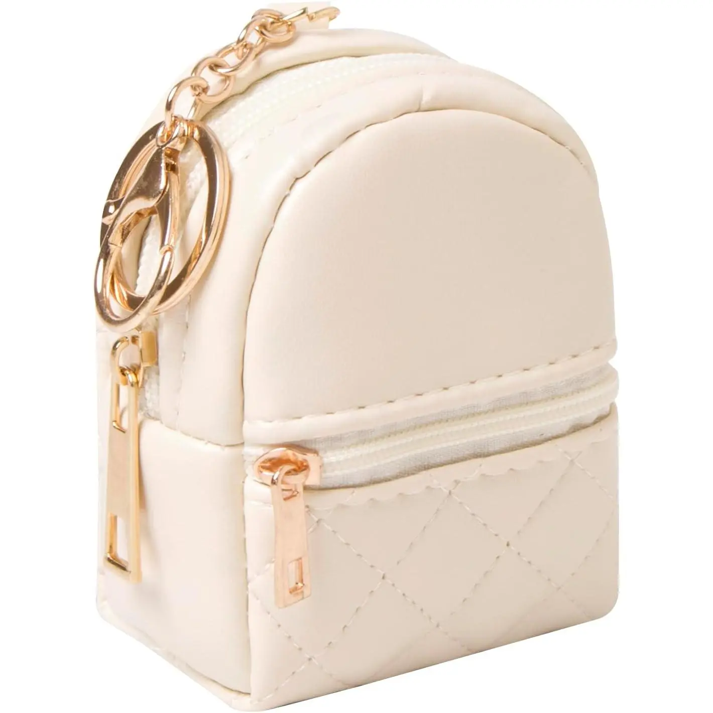 Cute Mini Backpack Keychain Pouch for Women, PU Leather Zippered Organizer for Cosmetics, Cards, and Keys
