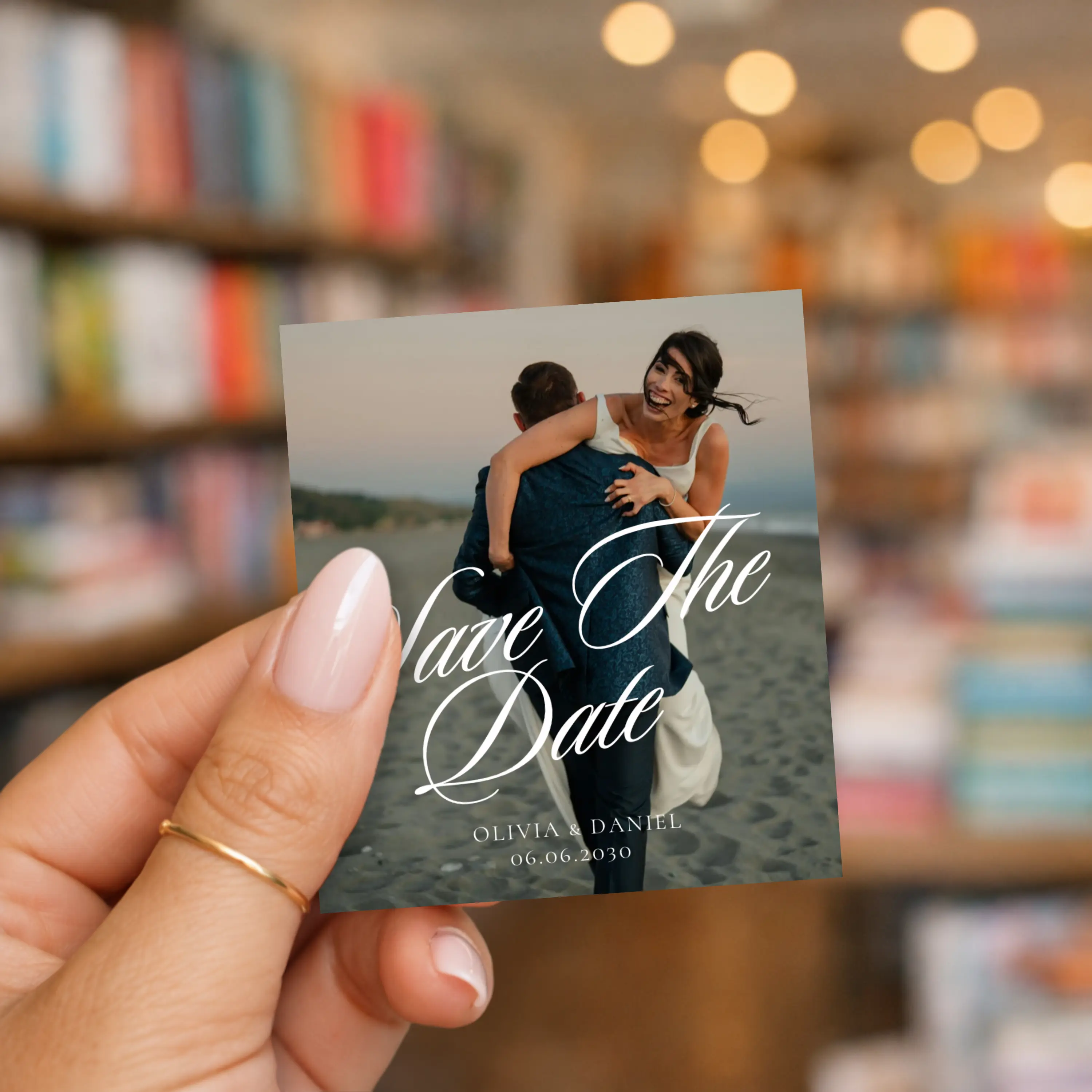 Custom Photo Save the Date Magnet | Wedding Announcement (3x3 Inch)