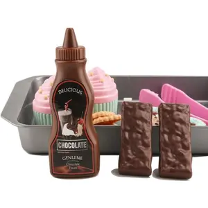 Cookie Play Food Set 16-Piece Pretend Play Food for Kids Kitchen Accessories Baking Cookies Cupcakes Plastic Toy Food for Pretend Play Kids Toddler Childrens Birthday Gifts