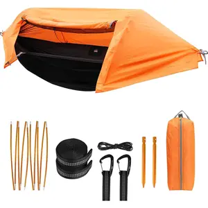 Hammock with Mosquito Net and Rain Fly Cover 3 in 1 Camping Hammock Tent 440lbs Load Hammock with Mosquito Net and Rain Fly Cover 3 in 1 Camping Hammock Tent 440lbs Load