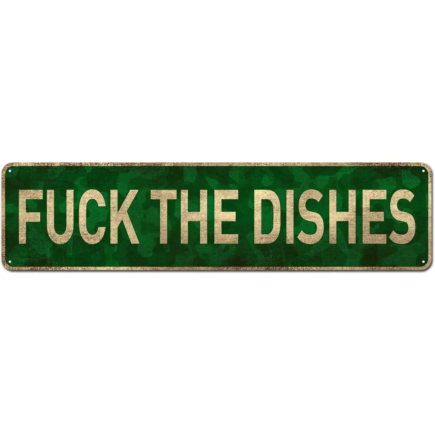 Vintage Aluminum Signs Fuck The Dishes - Rustic Tin Sign For Home Kitchen And Dining Room, Humorous Farmhouse Decoration, Funny Housewarming Gift Idea, 16x4inch Metal Wall