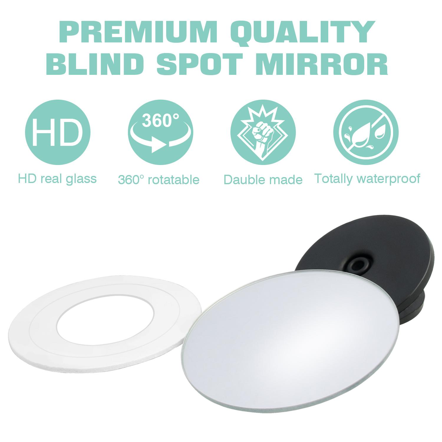 4Pcs 360° Adjustable HD Convex Blind Spot Mirrors, Wide Angle Side Rear View Mirrors for Cars SUVs Vans