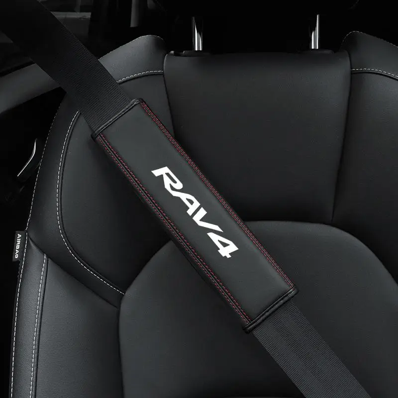 Car Seat Belt Shoulder Cover, PU Leather Car Seat Belt Shoulder Pad, Universal Car Interior Accessories for Toyota RAV4, Car Interior Decoration, Car Accessory