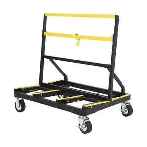 Heavy Duty Folding Drywall Cart – 2200lbs Panel Dolly – Expandable Deck – 4 Swivel Casters – Portable Hand Truck for Drywall, Plywood, Glass, Plasterboard
