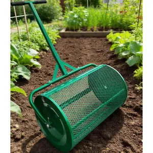 The Original 24 Inch Compost and Peat Moss Spreader Roller - Top Soil, Sand, Manure, Mulch, Top Dressing Lawn and Garden Spreader