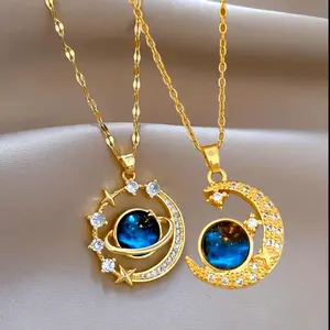 Unisex Fashion Pendant Necklaces Adjustable Couple Jewelry Stylish Unique Design for Daily Party Wear Gold Chain Set