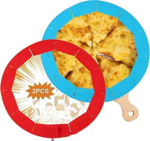 Pie Crust Shield Adjustable Pie Crust Covers Edges of Pie Silicone Pie Crust Protectors when Baking Pie Baking Accessories 2 Pieces Red and Blue