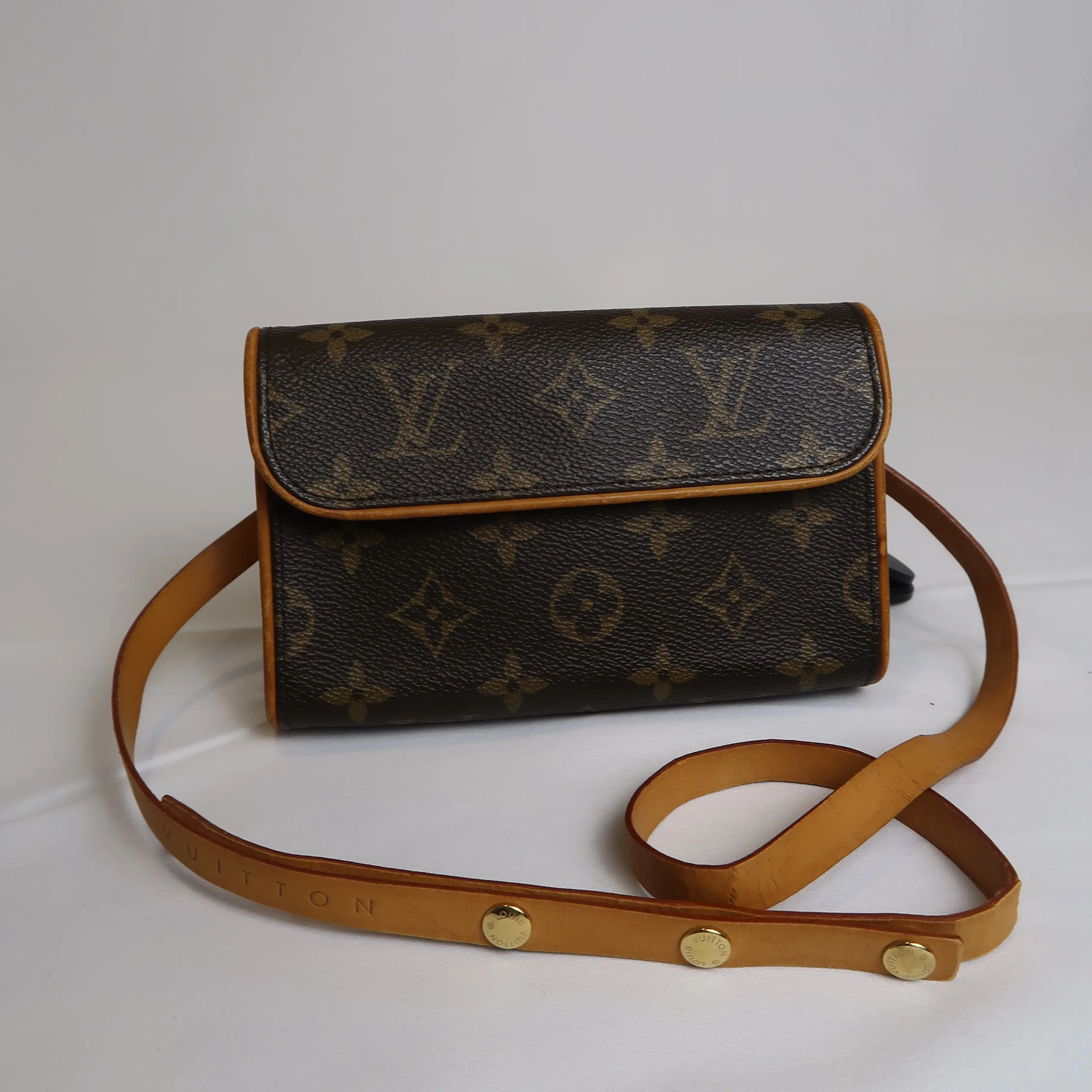 Pre-owned Louis Vuitton Coated Canvas Mini bags Florentine Waist Bag Brown Monogram