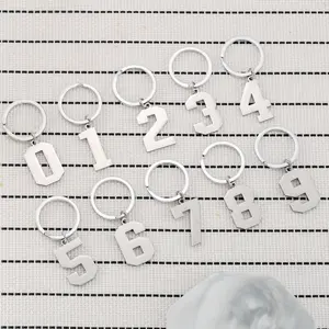 New Arrival: Stainless Steel Number Keychains (0–9) — Simple Arabic Numeral Keychains & Student Backpack Charms