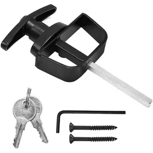 4-1/2" Stem T Handle Shed Door Lock Latch Kit with 2 Keys and 2 Screws for Storage Gate Barn Shed Garage Door