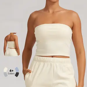 Women's German velvet strapless bra, shockproof quick-dry sports bra with beautiful back design, suitable for fitness, yoga, running, and training