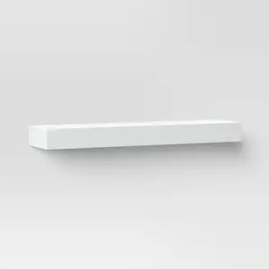 24" Floating Dark Wood Shelf White - Threshold: Modern Storage, Wall Mounted 24" Floating Dark Wood Shelf White - Threshold: Modern Storage, Wall Mounted