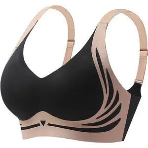 Womens Wireless Push Up Bra Seamless Super Gather Bra Anti Sagging Breasts Support Pushup Lifting Bras for Older Women Womenswear Bridal