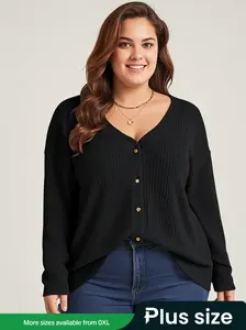 Plus Size Women's Long Sleeve Fall Thin Knit T-Shirt, Casual Fashion Top for Ladies, Comfortable and Stylish Pullover for Daily Wear