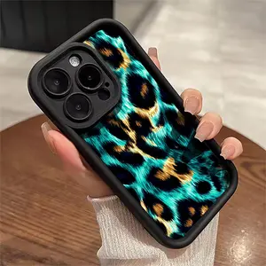 Phone Case: 1pc Turquoise Leopard Print Phone Case Suitable for Apple iPhone 17 E Air Pro ProMax iPhone16 15 14 Plus 13 12 Mini 11 X XS XR Shock Proof All Inclusive Lens Protection Personality Fashion You Can Give It
