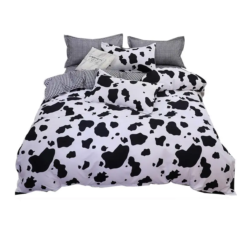 Cow Print Cozy Duvet Cover Set, 3 Counts Bedroom Accessories Bedding Supplies Including 1 Count Duvet Cover & 2 Counts Pillowcase without Filler, Bedr