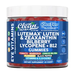 Clean Nutra Lutein, Zeaxanthin, Bilberry, Lycopene + B12 Healthcare Fitness Eye Support Gummies - OcuFlow Clean Nutra Lutein, Zeaxanthin, Bilberry, Lycopene + B12 Healthcare Fitness Eye Support Gummies - OcuFlow