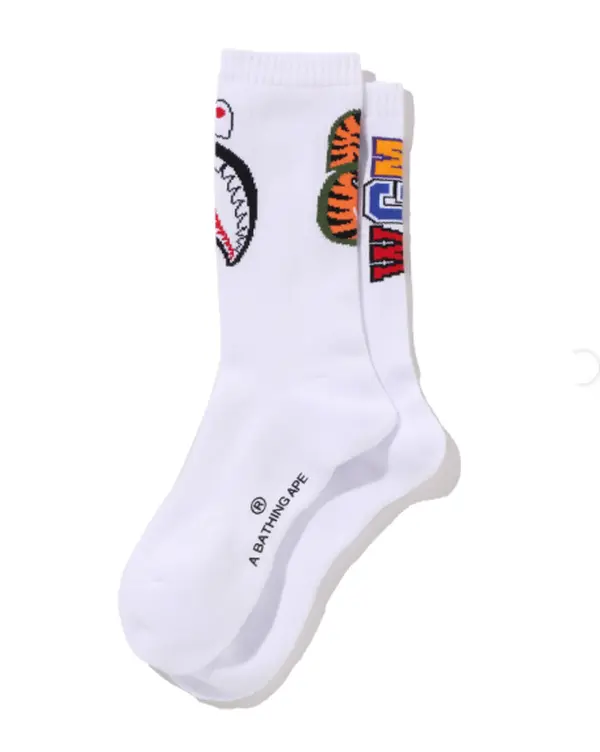 Bape Shark WGM Socks White - M