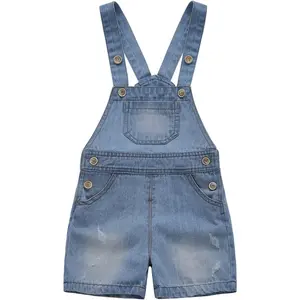 KIDSCOOL SPACE Baby Girl Boy Jean Overalls,Toddler Summer Denim Shortall