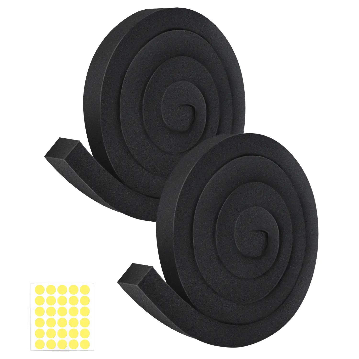 2Packs Air Conditioner Foam Tape with Adhesive, 1''X1''X 6.5 Ft Window Weather Stripping, High Resilience Ac Window Seal Kit Foam Insulation for Winter Summer (6.5ft X 2 Rolls, Black)