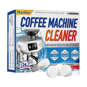 BY Coffee Machine Cleaner Descaler Tablets - 24 Pack, Deep Cleaning and Descaling for All Coffee Makers , Coffee Maker Pot Descaling & Cleaning Tabs, Descale Drip Coffe And Espresso Machines clean concentrate