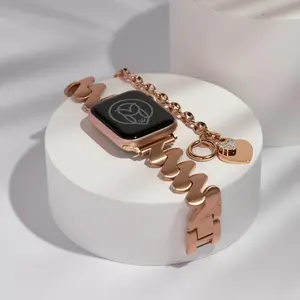 Vintage 80s T-Bar Bracelet – Stainless Steel Gold Chain with Heart Drop Charms & Sparkling Zirconia