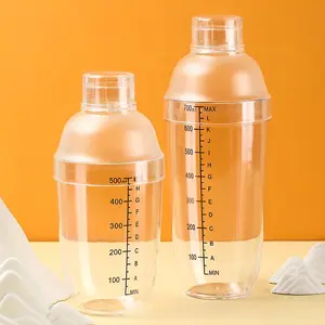 Hand Shaker Cup, 1 Count 500ML Manual Shaker Bottle, Clear Shaker Cup for Cocktail, Milk Tea, Lemon Tea, Bar Utensils for Home Kitchen