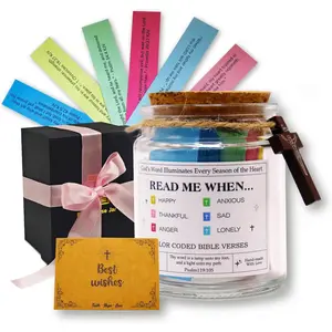 Bible Verse Jar (KJV ​ ​ ), Christian Gifts For Women/Men, Read Me When Bible Verse for Mom/Dad - Prayer Jar with Scriptures for Sisters Besties, Religious Graduation Birthday Gift