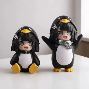 2pcs Gugugaga Little Penguin Administrator PVC Figure Birthday Gift Model Ornament Model Anime Collection Desk Display Exhibit Gift