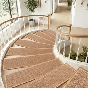 Amoami Non Slip Stair Treads, 15PCS Carpet Stair Runners for Wooden Steps, Rubber Backing Safety Stair Mats for Kids and Dogs, Washable Residue Free Stair Mats