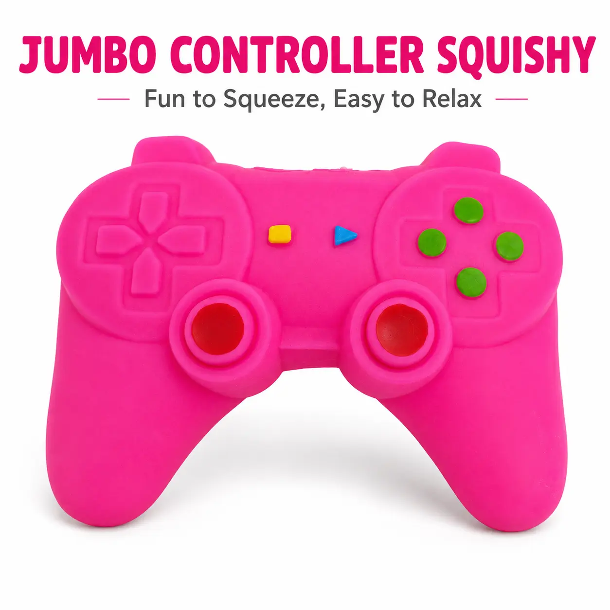 Game Controller Jumbo Squishy, Giant Remote Control Squeeze Toy for Stress Relief, Soft Sensory Fidget Toy for Kids and Adults