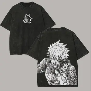 My Hero Academia Katsuki Bakugo Printed Unisex Washed T-Shirt b48
