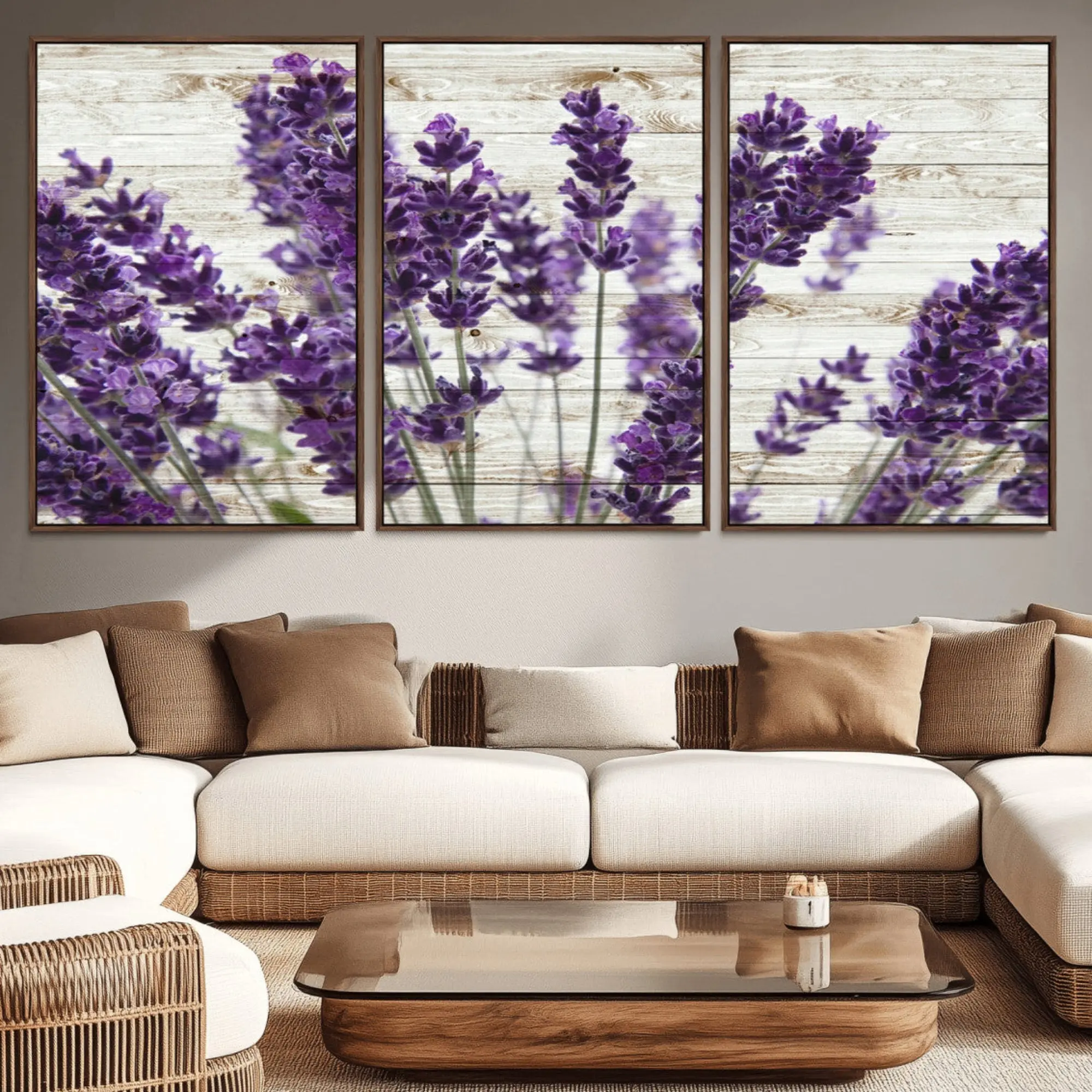 Lavender Flower Artistic Canvas Wall Artwork, High-Def Print Home Decor for Living Room