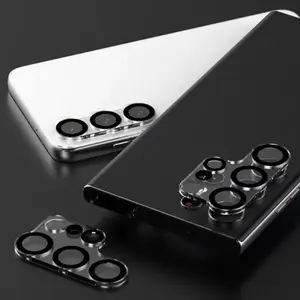 3D Arc Edge Silk Print Lens Protection Tempered Glass Film for Samsung Galaxy S26 Ultra/s25 Ultra/s24 Ultra, Full Coverage Camera Protector
