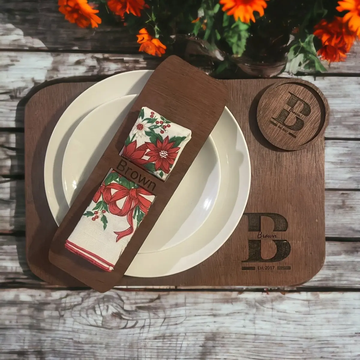 Wooden Placemat Set-set of 4