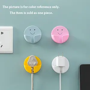 1pc Plug Hook Punch Free Plug Holder Data Cable Charger Power Plug Socket Hook