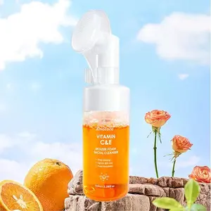 Aloe Vera Amino Acid Mousse Foam Facial Cleanser - Foaming Face Wash with Brush, Hydrating & Skin Softening, 3.38 fl oz, For All Skin Types